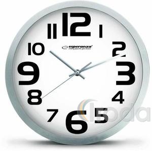 Falióra Esperanza Zürich, 25cm, ezüst keret, fehér számla, fekete számok