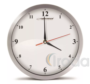 Falióra, Esperanza Detroit 30cm átmérő, ezüst keret, fehér számlap, fekete számok