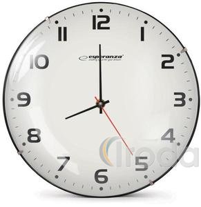 Esperanza San Francisco Falióra, 30cm átmérő, fekete keret, fehér számlap, fekete számok
