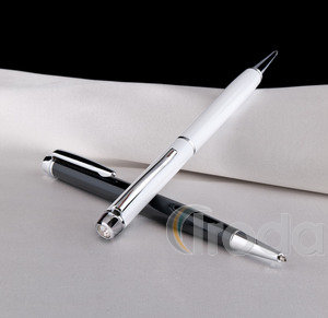 Golyóstoll 'MADE WITH SWAROVSKI ELEMENTS', fekete, Lily Pen, fehér kristállyal 14cm ÚJ!