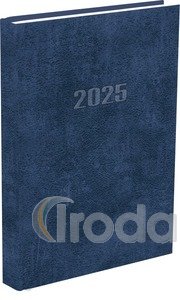Határidőnapló,Agenda A5 napi beosztású naptár,i kék borítóval, 320 oldal, 145x205mm, 2023. év