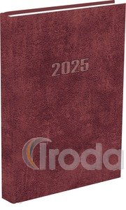 Határidőnapló,Agenda A5 napi beosztású naptár, bordó borítóval, 320 oldal, 145x205mm, 2023. év