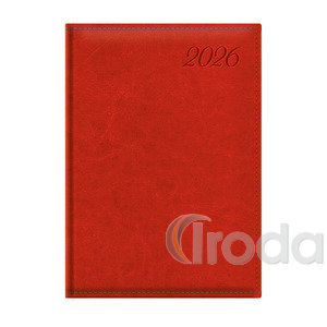 Top Timer Image Agenda A5 napi  piros borítóval, chamois lap 2026.év