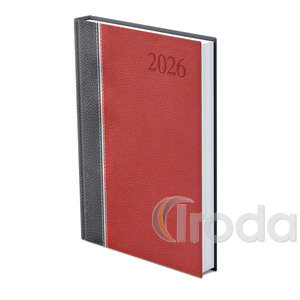 Agenda A5 napi Top Timer Groovy antracit-ezüst-bordó borítóval, fehér lap 2026.év