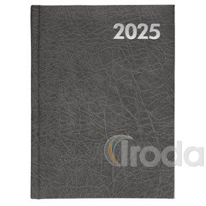 Agenda B5 napi fekete borítóval, fehér lap 2025. év