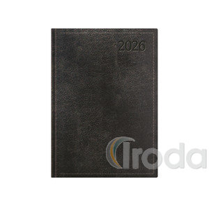 Agenda A5 heti Top Timer Traditional fekete borítóval, fehér lap,  2026.év