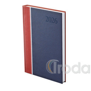 Agenda B5 heti Top Timer Groovy bordó-fehér-kék borítóval, fehér lap 2026.év
