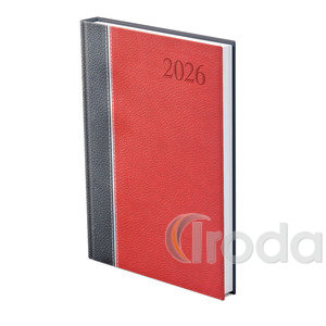 Agenda B5 heti Top Timer Groovy antracit-ezüst-bordó borítóval, fehér lap 2026.év
