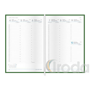Agenda B5 heti Top Timer Groovy k&eacute;k-ez&uuml;st-k&eacute;k bor&iacute;t&oacute;val, feh&eacute;r lap 2027.&eacute;v