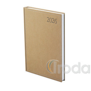 Agenda B5 heti Top Timer Traditional bézs borítóval, fehér lap,  2026.év
