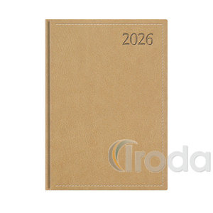 Agenda B5 heti Top Timer Traditional bézs borítóval, fehér lap,  2026.év