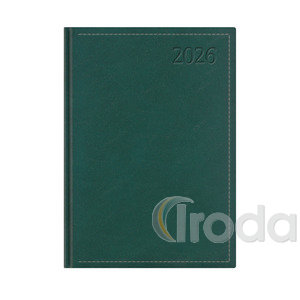 Agenda B5 heti Top Timer Traditional zöld borítóval, fehér lap 2026.év