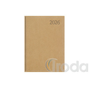 Agenda B6 heti Top Timer Traditional bézs borítóval, fehér lap 2026.év
