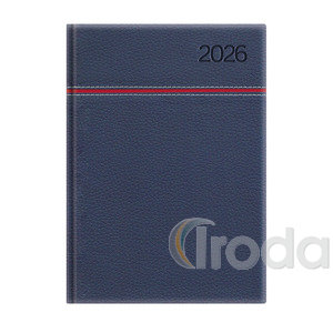 Agenda A5 napi Top Timer Young kék-piros csík borítóval, fehér lap 2026.év