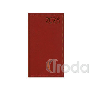 Zsebnaptár Top Timer Traditional heti bordó, álló elrendezés, fehér lapok 2026.év