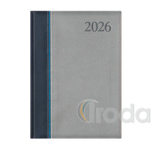 Agenda A5 napi Top Timer Groovy kék-kék-szürke borítóval, fehér lap 2026.év