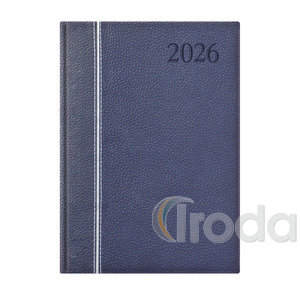 Agenda A5 napi Top Timer Groovy kék-ezüst-kék borítóval, fehér lap 2026.év