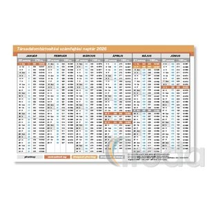 TB számfejtési naptár asztali fekvő 29,5x19 cm 2026TB számfejtési naptár asztali fekvő 29,5x19 cm 2026
