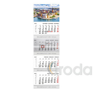 Speditőr naptár Top Timer Város fejjel,  4tömb / 4hónap, 320x1065mm,  2026.év