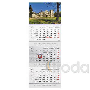 Speditőr naptár Top Timer Kastély, 3 tömb / 3 hónap, 320x852mm,  2026.év