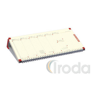 Top Timer  Classic C050 Asztali naptár , chamois tömbös, fekvő bordó műbőrbevont karton hátlappal, félórás beosztás, 325x155mm 2026.év