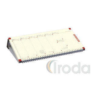 Top Timer Classic C050 Asztali naptár chamois tömbös, fekvő, fekete műbőrbevont karton hátlappal, félórás beosztás, 325x155mm 2026.év