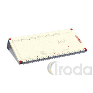 Top Timer Classic C050 Asztali naptár chamois tömbös, kék, fekete műbőrbevont karton hátlappal, félórás beosztás, 325x155mm 2026.év