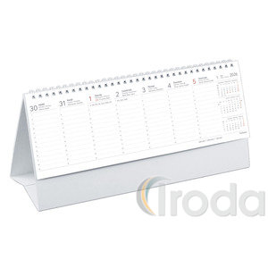 Asztali naptár Top Timer T065 fehér tömbös, álló karton hátlappal, 290x100mm,  2026.év