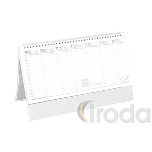 Asztali naptár Top Timer T051 fehér tömbös, álló fehér karton hátlappal, félórás beosztás, 325x155mm 2026.év