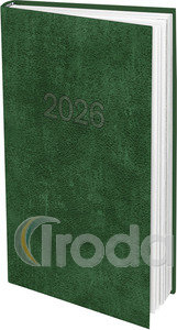 Zsebnaptár, álló, fehér lapokkal zöld borító, 2026.év