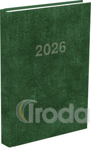 Határidőnapló zöld B5, 165x235 mm, 144 oldal, 2026. évi