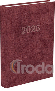 Határidőnapló,Agenda B5 heti beosztású naptár, bordó borítóval, 165x235 mm, 144 oldal, 2026.év