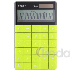 Deli 01589 számológép asztali 12 digit,, zöld