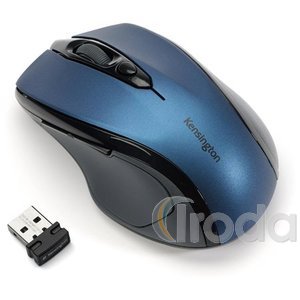 Egér, vezeték nélküli, optikai, közepes méret, USB, kék, KENSINGTON ProFit