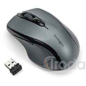 Egér, vezeték nélküli, optikai, közepes méret, USB, szürke, KENSINGTON ProFit