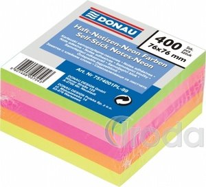 Öntapadós jegyzettömb 75x75 neon 400lap DONAU neon mix