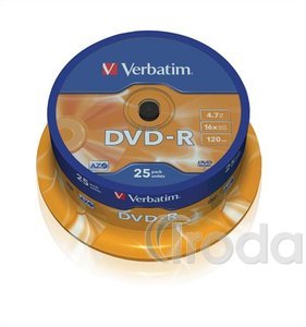 Verbatim DVD-R 4,7GB, 16x, 25db/henger (AZO)