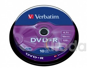 Verbatim DVD+R 4,7 GB 16x, 10db/henger (AZO)
