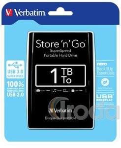 2,5'' HDD (merevlemez), 1TB, USB 30, VERBATIM, fekete