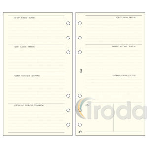 Kalendárium betét, heti tervező bianco, S, SATURNUS, chamois, S358 2026.év