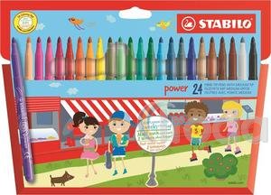 Filctoll készlet, 2 mm, STABILO Power 24 különböző szín