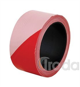 3M/Scotch Piros-fehér csíkos PVC jelzőszalag (nem ragasztós!) 50cmx100m