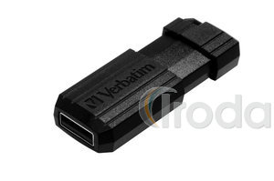 Pendrive, 16GB, USB 2.0, 10/4MB/sec, VERBATIM PinStripe, fekete