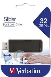 Pendrive, 32GB, USB 2.0, 10/4MB/sec, VERBATIM PinStripe, fekete