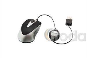 Verbatim ''Go mini'' vezetékes optikai egér, fekete-ezüst, usb csatlakozás, visszahúzható vezeték, notebookhoz