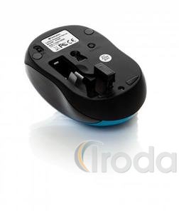 Egér, vezeték nélküli, optikai, közepes méret, USB, VERBATIM Go karibikék