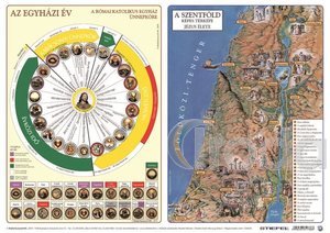 Könyökalátét, kétoldalas, A3, STIEFEL Katolikus egyházi év és Újszövetség térképe